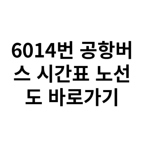 6014번 공항버스 시간표 노선도 바로가기