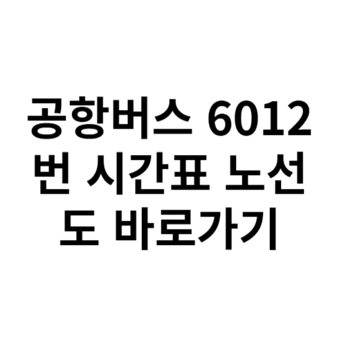 공항버스 6012번 시간표 노선도 바로가기