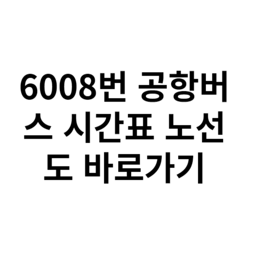 6008번 공항버스 시간표 노선도 바로가기