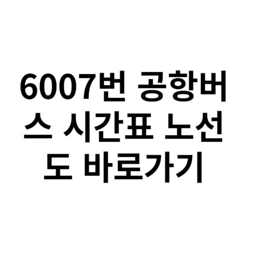 6007번 공항버스 시간표 노선도 바로가기