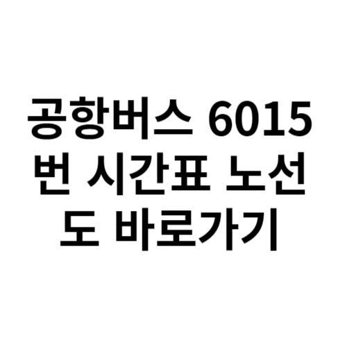 공항버스 6015번 시간표 노선도 바로가기