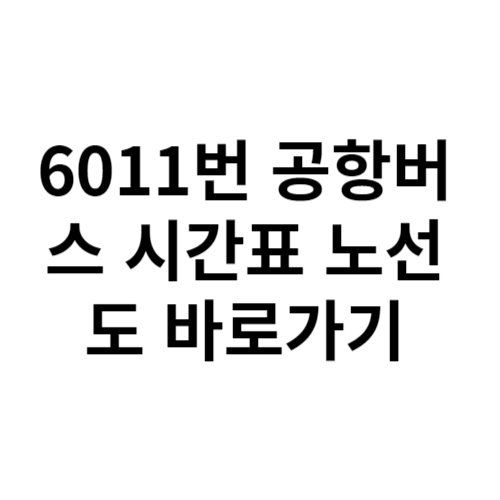 6011번 공항버스 시간표 노선도 바로가기