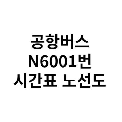 공항버스 N6001번 시간표 노선도 바로가기