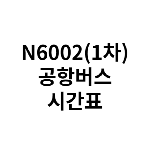 N6002(1차) 공항버스 시간표 노선도 바로가기