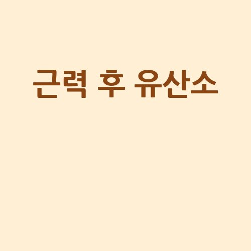 근력 후 유산소 효과