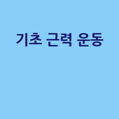 기초 근력 운동으로 몸 만들기