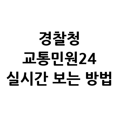 경찰청 교통민원24 실시간 정보 조회 방법