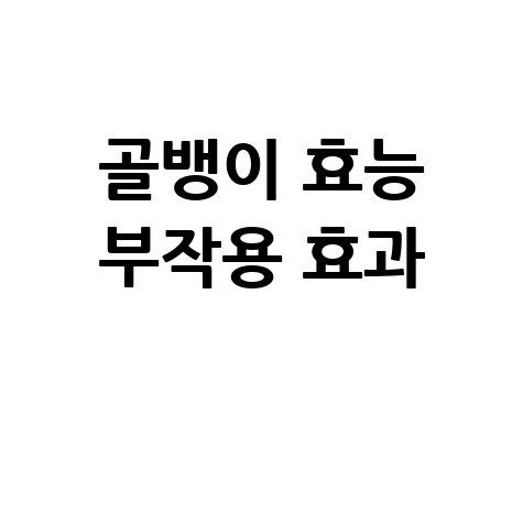 골뱅이 효능과 부작용 완벽 가이드