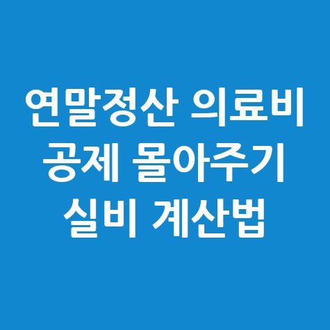 연말정산 의료비 공제 실비 계산법