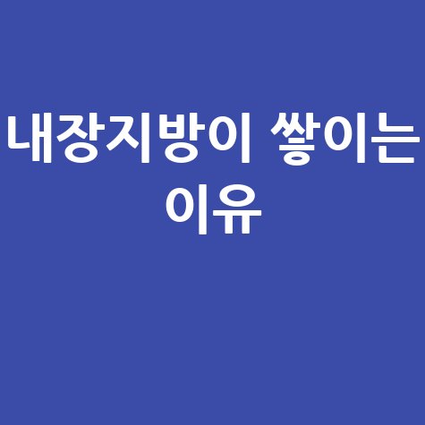 내장지방이 쌓이는 이유와 해결법