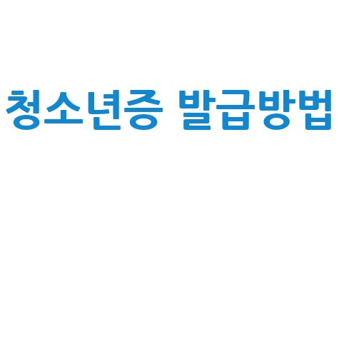 청소년증 발급방법 신청 준비물