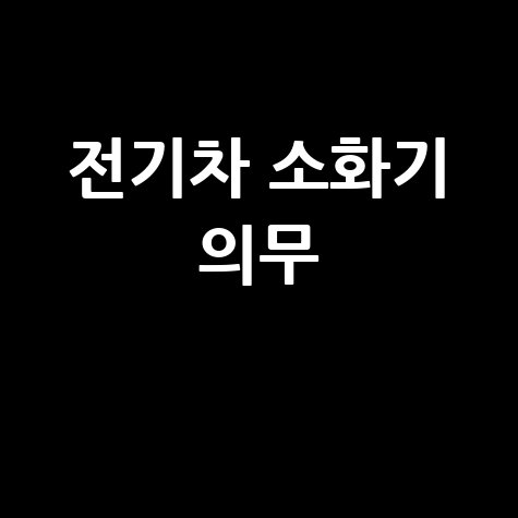 전기차 소화기 의무 설치 기준과 구매 방법