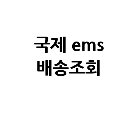 국제 EMS 배송조회: 우체국 택배 조회 및 통관 조회 방법