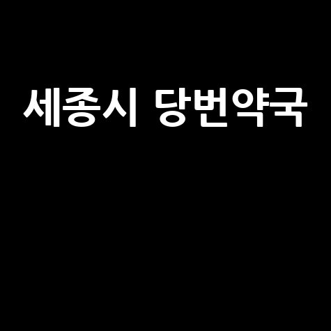 세종시 주말·공휴일 당번약국: 토요일, 일요일, 공휴일 문 여는 약국 정보
