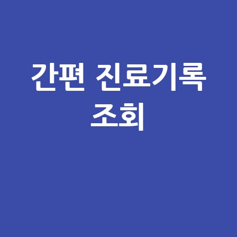병원 진료 기록 조회