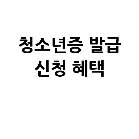 청소년증 발급 방법