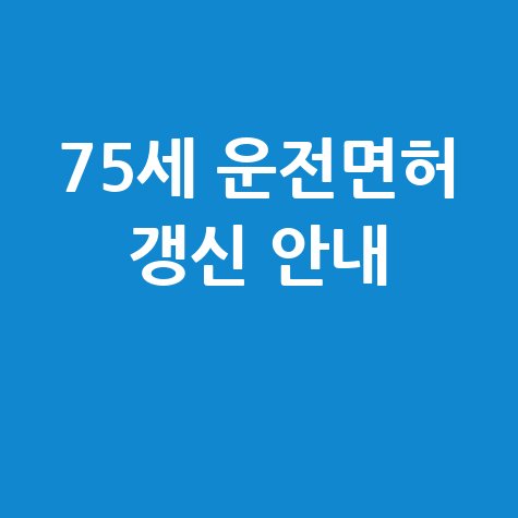 75세 이상 운전면허 적성검사 및 갱신 절차 안내