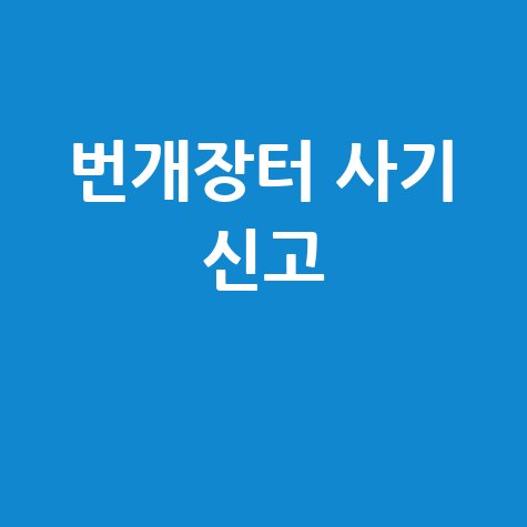 번개장터 사기 신고 방법과 예방 팁