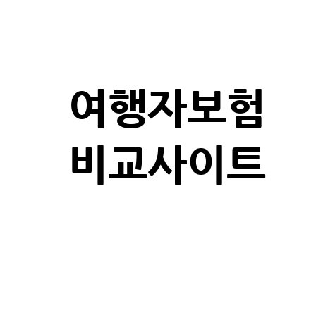 여행자보험 비교사이트 나에게 딱 맞는 최저가 찾는 법