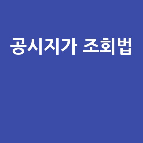 공시지가 조회 방법과 부동산 정보 제공
