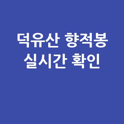 덕유산 향적봉 실시간 CCTV 및 날씨 확인 빠르게 하는 법