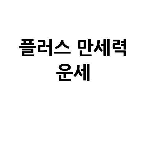 플러스 만세력 사주팔자 운세풀이 바로가기