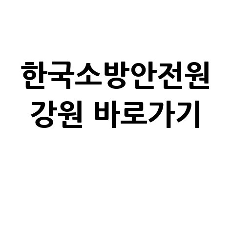한국소방안전원 강원지부 홈페이지 바로가기