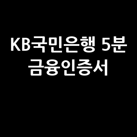 KB국민은행, 5분 금융인증서 발급방법