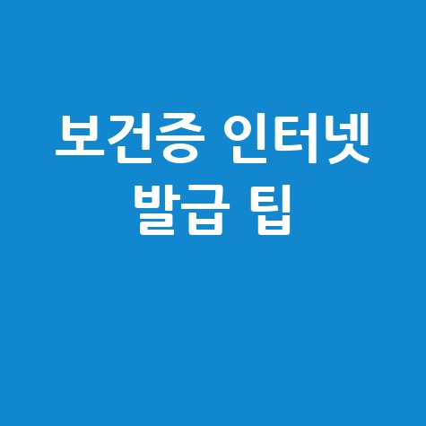 보건증 인터넷 발급 방법과 팁 총정리