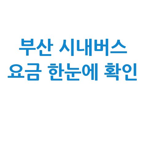 부산 시내버스 요금, 최신 정보로 한눈에 확인하는 방법