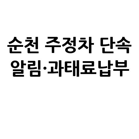 순천시 주정차단속 알림 신청 및 과태료 조회 납부 방법