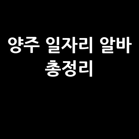 양주시청 공공근로 및 중장년 일자리, 알바몬 신청방법 총정리