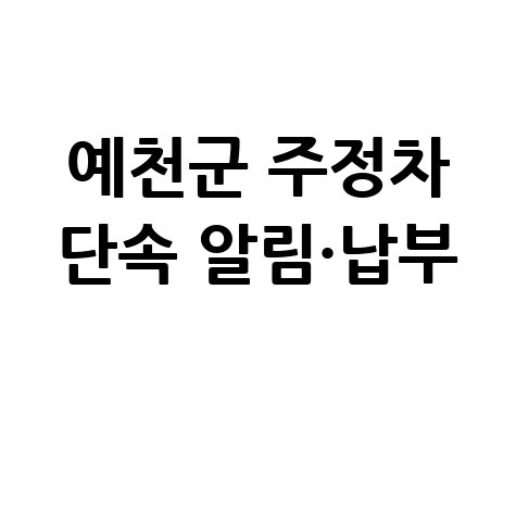 예천군 주정차단속 알림 신청 및 과태료 조회 납부 방법