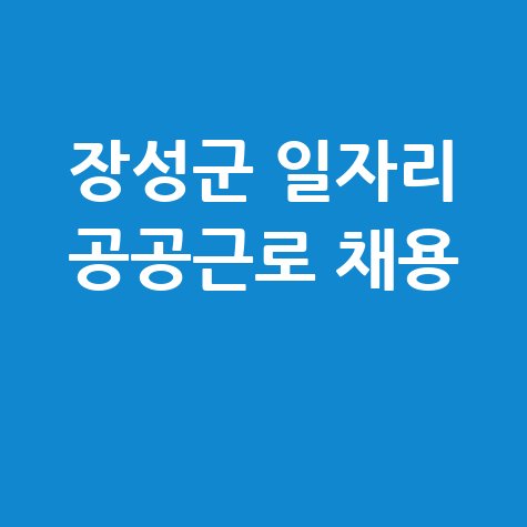 장성 노인 중장년 일자리, 공공근로 알바몬 알바천국 바로가기