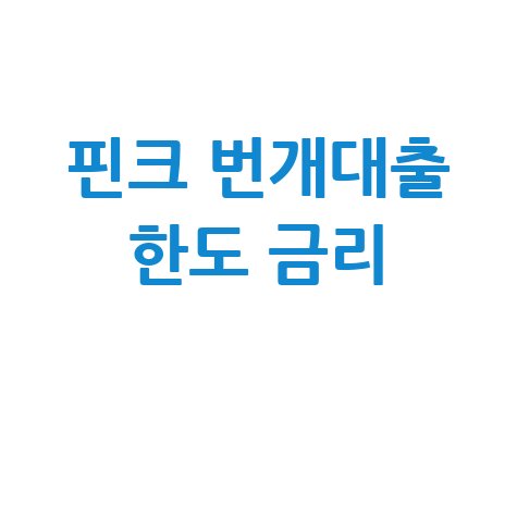 핀크 번개대출 똑똑 대출 한도 금리 조건