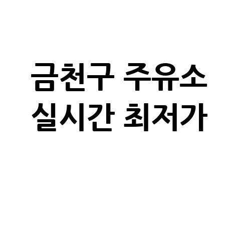 서울 금천구 주유소 싼곳 실시간 가격 비교 바로 확인하는 법