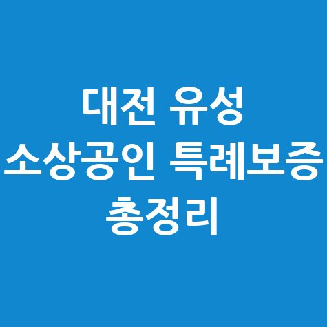 대전 유성구 소상공인 특례보증 지원 신청방법 자격 대상 총정리