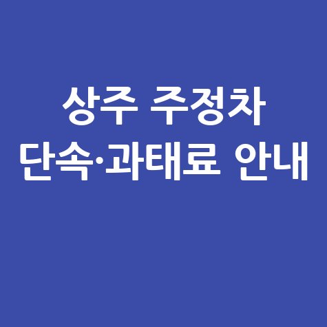 상주시 주정차단속 문자 알림 신청 및 과태료 조회 납부 방법