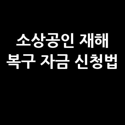 소상공인 정책자금 재해피해 신청방법 및 자격 요건 안내